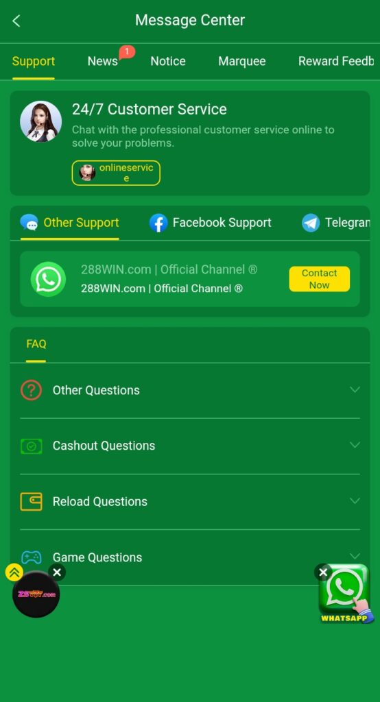 288win-customer-support